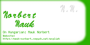 norbert mauk business card